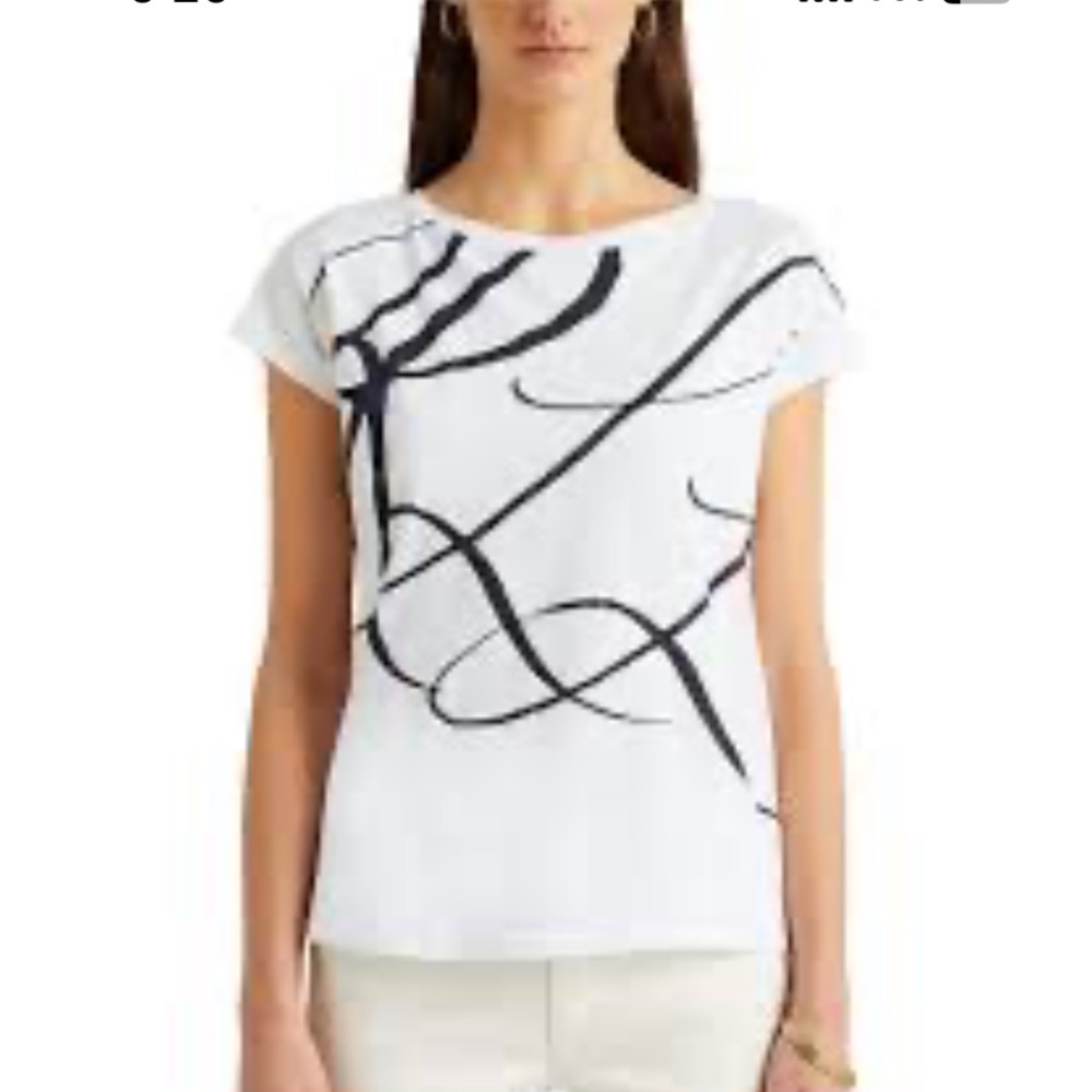 New Ralph Lauren Black and Cream Short Sleeve Tee size XL - Picture 7 of 9